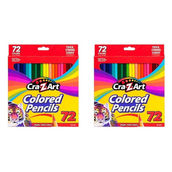 2x 72pc Cra-Z-Art Stationery Kids Drawing Pencils Pack 3y+ Multi Colours