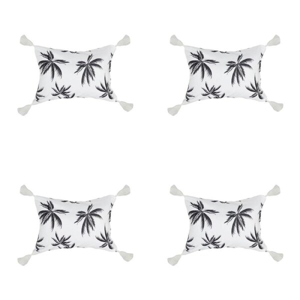 4PK Good Vibes Inflatable Beach Pillow With Tassels Havana 40x29x13cm