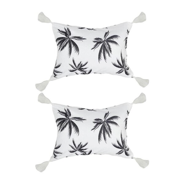 2PK Good Vibes Inflatable Beach Pillow With Tassels Havana 40x29x13cm