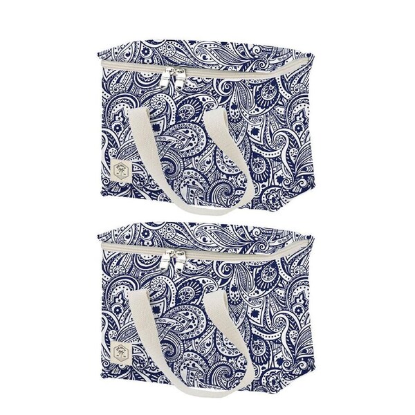 2PK Good Vibes Premium Insulated Lunch Bag Tahitian Blue 20x25x20cm