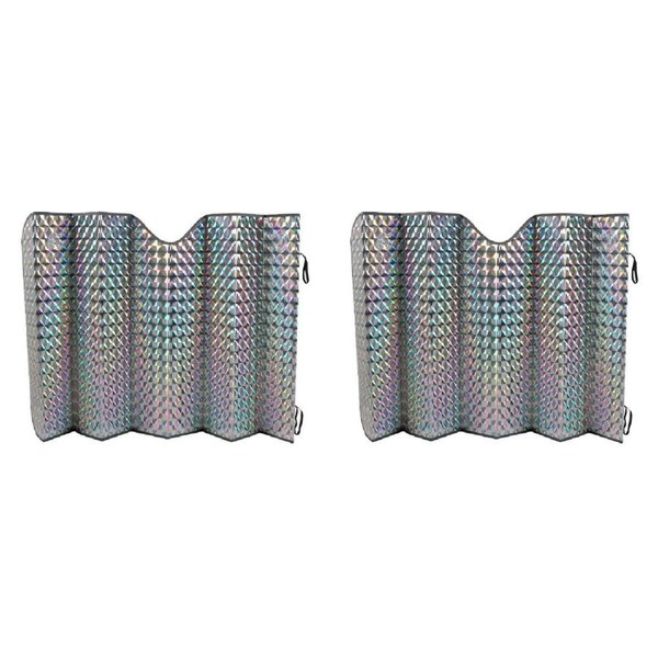 2PK Autostyle Car Front Window Laser Sunshade Cover 140x70cm Assorted