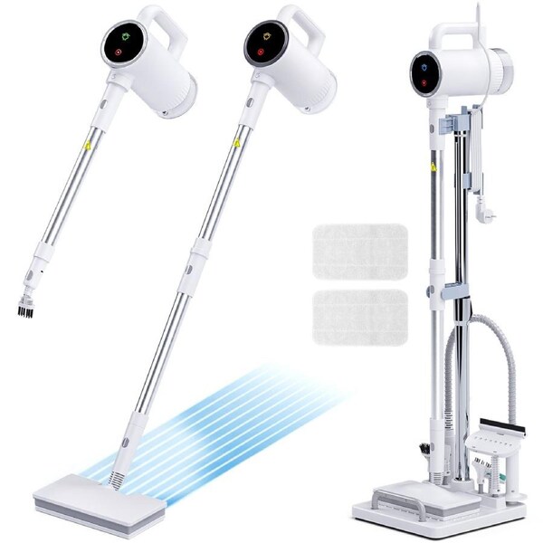 Advwin 1500W Multi-functional Steam Cleaner with Detachable Handheld Steamer, Storage Bracket, 3-Steam Mode, Swivel Head, for Multi-Surface/BBQ Grill/Window/Grout/Tile