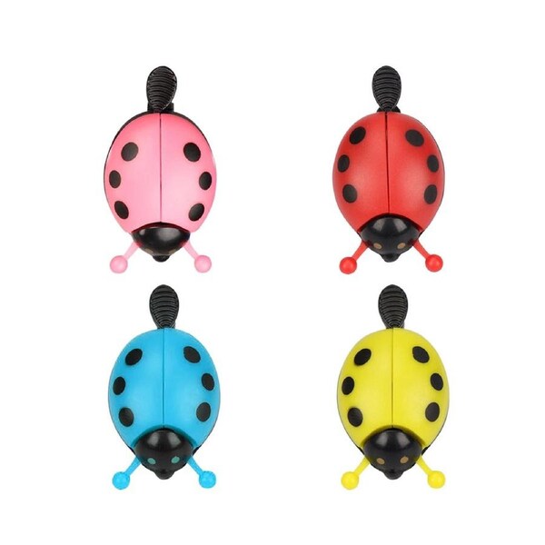 4PCS Ladybug Bicycle Bell Colourful Beetle Bike Horn Cycling Ring Bell for Road