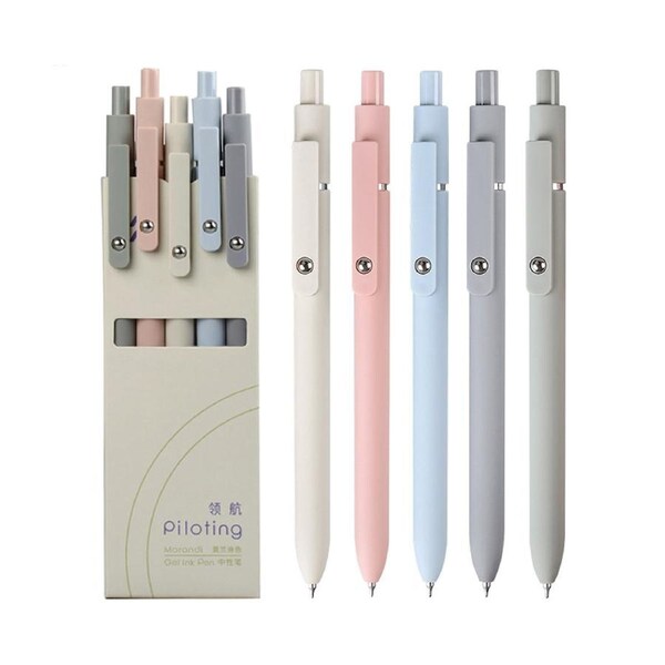 5pcs Press Gel Pen Office Ballpoint Pen Writing Tool School Supplies Smooth Pen