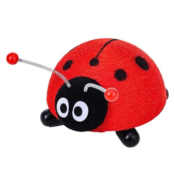 Sisal Cat Scratching Board Toy Ladybug Design Wear Resistant Cat Scratch Post