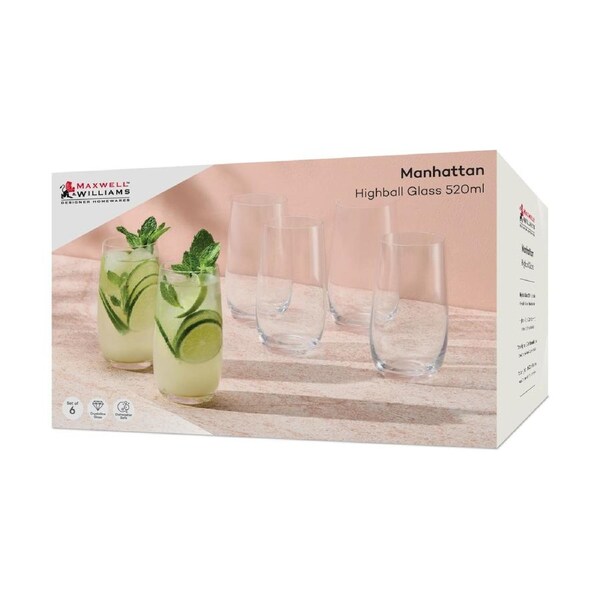 MW MANHATTAN HIGHBALL GLASSES 520ML SET6 GB