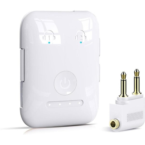 Premium Bluetooth 5.4 Transmitter, Airplane Wireless Adapter, Supports 2 AirPods/Headphones, Bluetooth Transmitter for TV, Airplane, Gym