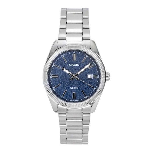 Casio MTP-1302DA-2A1V Mens Blue Dial Stainless Steel Quartz Watch 50M