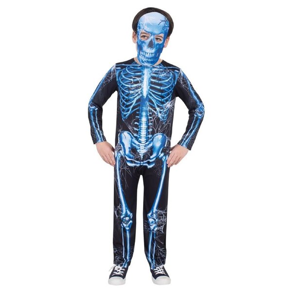 Skeleton Neon Blue Costume Size XL 9-10 Years