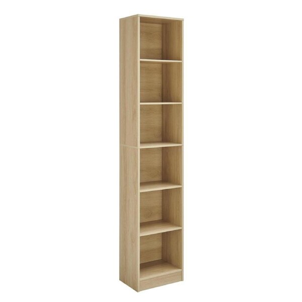 Belle Bookshelf 6 Tier Bookcase Shelving Unit 40cm Oak