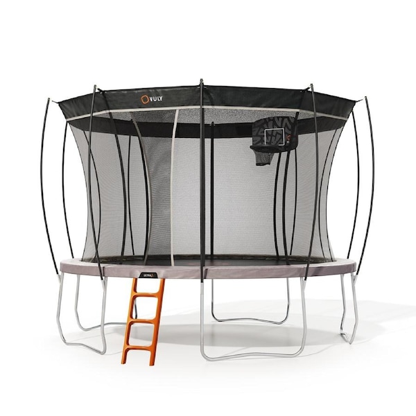 VULY Ultra 2 Large 13ft Trampoline with Enclosure - Round Kids Trampolines Bundle With Shade Cover Pro, Ladder & Basketball Hoop