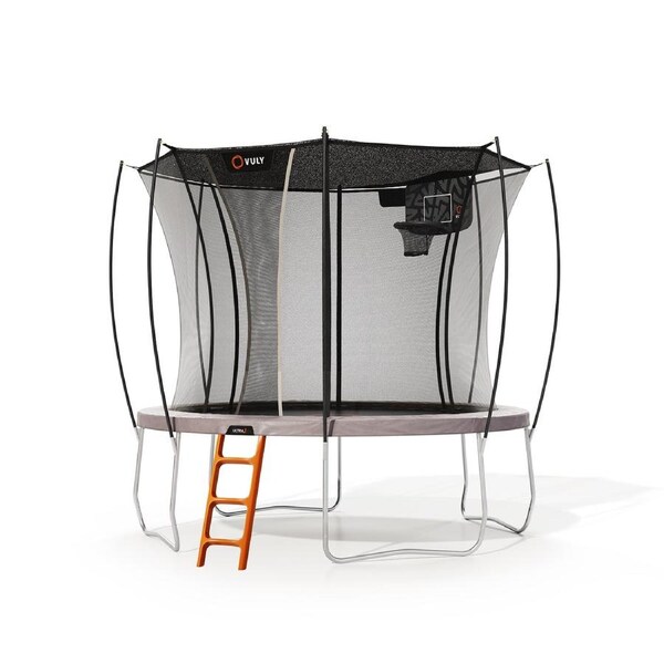VULY Ultra 2 Medium 11ft Trampoline with Enclosure - Round Kids Trampolines Bundle With Shade Cover, Ladder & Basketball Hoop