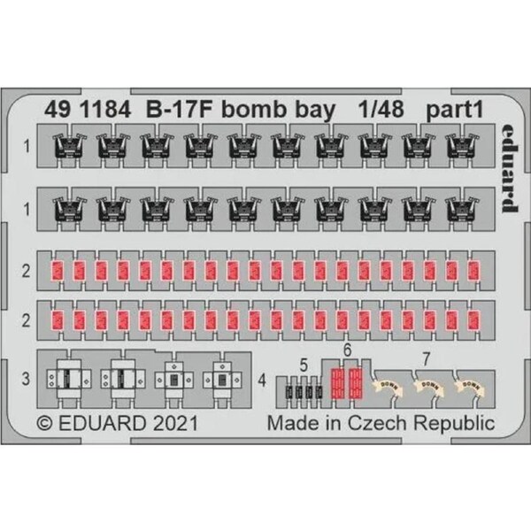 Eduard 1/48 B-17F bomb bay Photo etched parts 491184