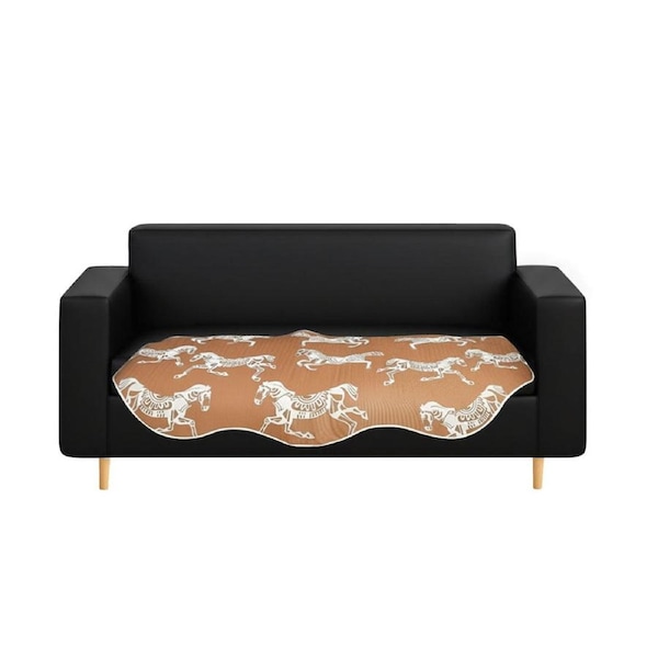 SOGA One-Seater Orange Horse Print 90x90cm Throw Blanket Sofa Cover