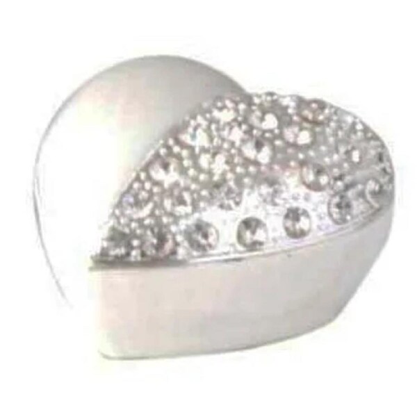 Russell Collection - Epoxy Heart-Shaped Half Diamante Trinket Box