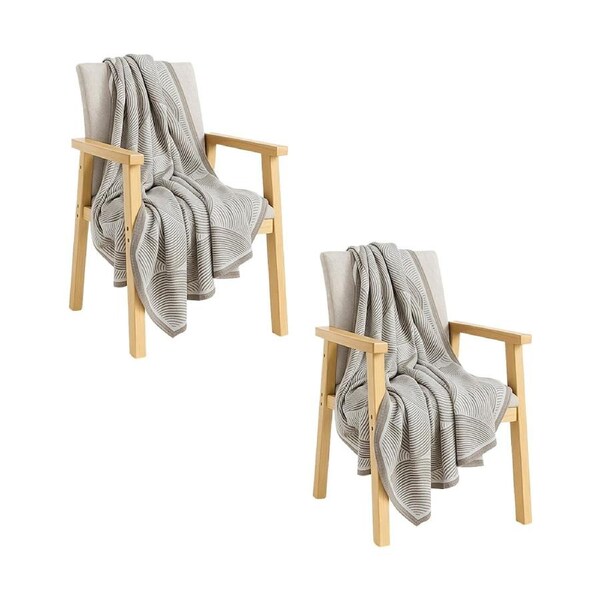 SOGA 2X Beige Geometric Swirl Throw Blanket 130x180cm Polyester