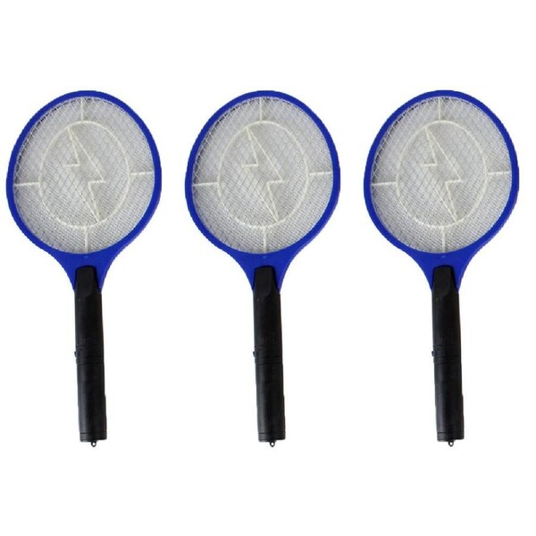 Dragonfly Electric Mosquito Zapper Racquet 3pk - 3000V Shock - Heavy Duty Bug Swatter (53x25cm) - Electric Bug Swatter - Outdoor Pest Control - Summer Mosquito Solution