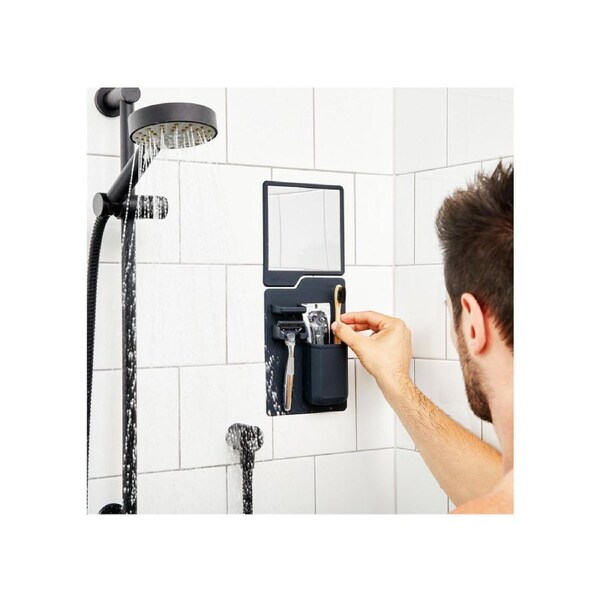 The Harvey & Oliver Set Toiletry Organiser - Fog-resistant and Shatterproof Mirror - Multi- compartment Storage