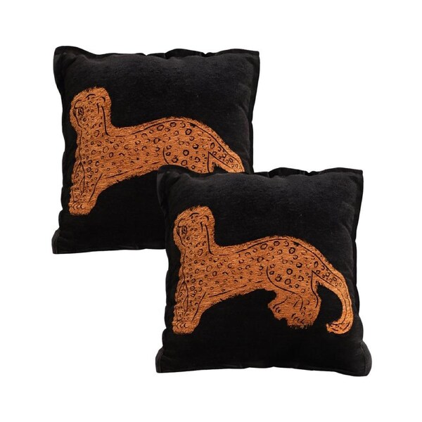 SOGA 2X 45cm Modern Charcoal Gray Leopard Pattern Throw Pillow