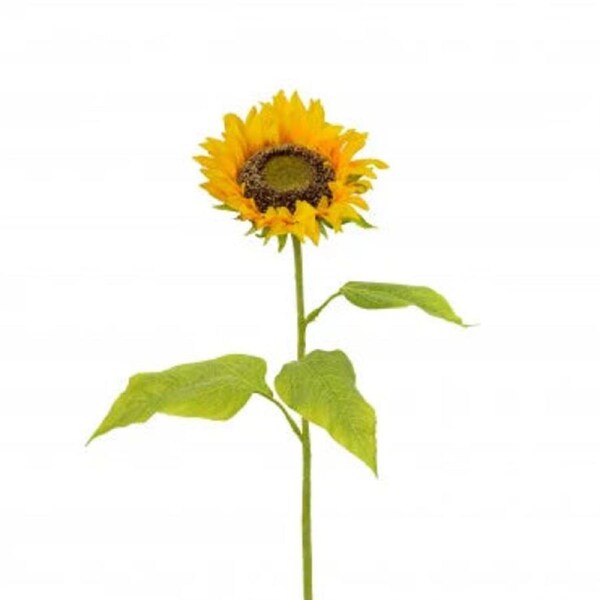 Flocked Sunflower w/Leaf