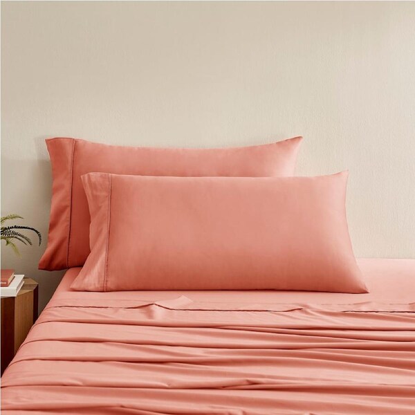 Serene 400TC Bamboo Cotton Sateen King Pillowcase Clay - Twin Pack