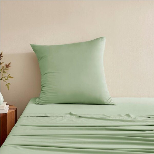 Serene 400TC Bamboo Cotton Sateen Euro Pillowcase Sage
