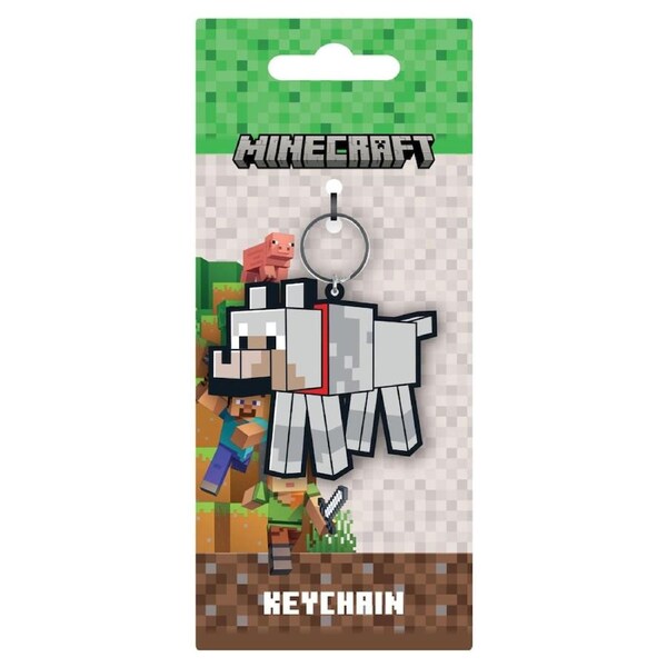 Minecraft Wolf PVC Keychain