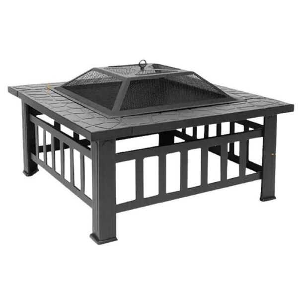 Bakyard FireFlex – 2 in 1 Outdoor Fire Pit & BBQ Grill with Spark Screen Marine Grade Steel Heat Resistant Coating and 7 Piece Kit – Quick Assembly Ideal for 4–6 People