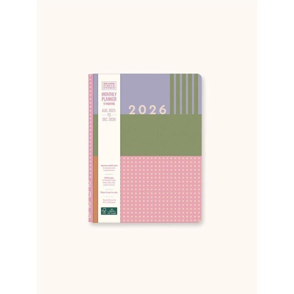 2026 17-Month Planner Orange Circle Good Day 140x196mm Month to View Colour Block, ACCO 26513