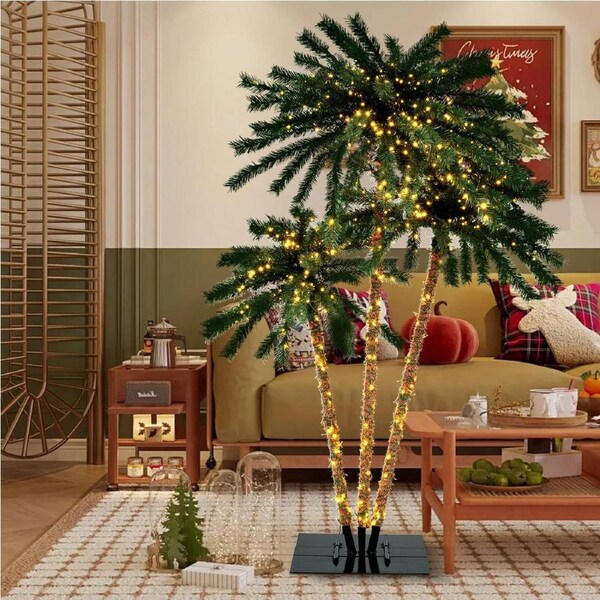 Costway Coconut Trees 930 LED Lights Christmas Xmas Decoration Holiday Party Gift