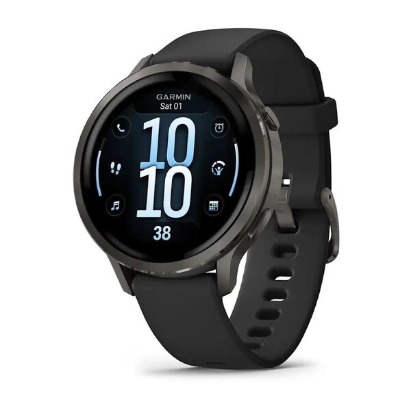 Garmin Venu 4 - 41mm - Slate with Black Silicone Band