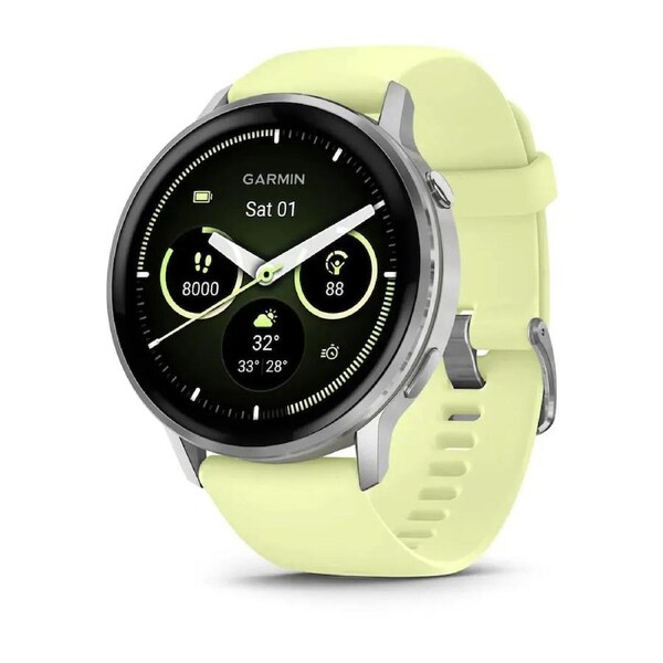 Garmin Venu 4 - 45mm - Silver with Citron Silicone band