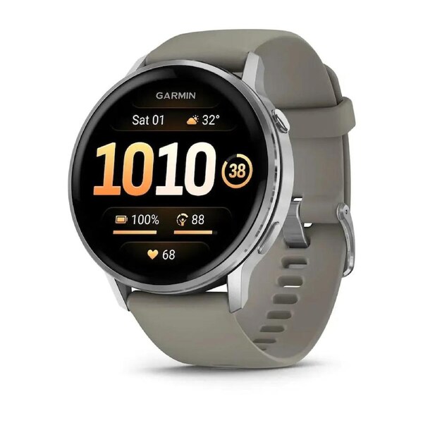 Garmin Venu 4 - 45mm - Silver with Silver Gray Silicone Band