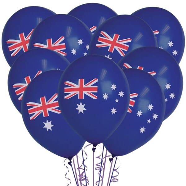 Australian Flag Latex Balloons 30cm (Pack of 10)