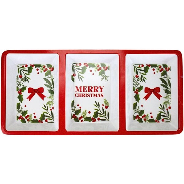 Merry Christmas Melamine Tray (3 Sections)