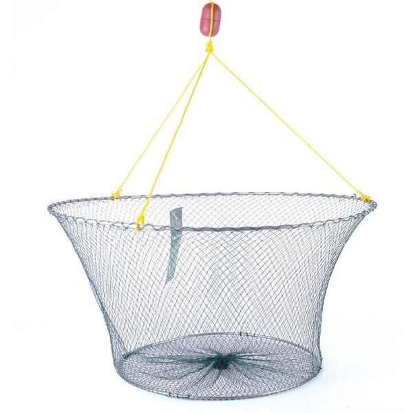 Yabby Drop Trap - Fishteck Mesh Net - Fishing Essentials - Perfect for Freshwater and Saltwater - Aluminium Handle 55cm Blue - 3 Pk