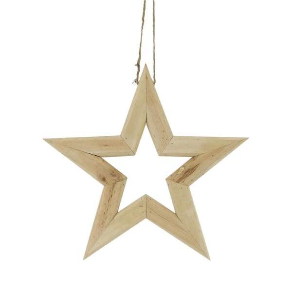Wooden Star Hanging 34cm