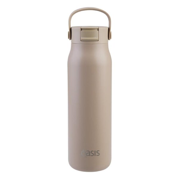 Oasis Ceramic Lined Stainless Steel Sorrento Sipper Bottle 900ml - Latte