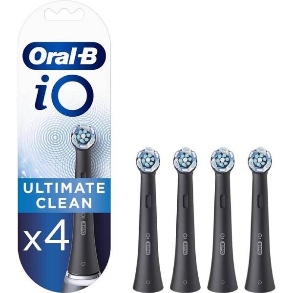 Oral-B iO Series Ultimate Clean Replacement Brush Heads 4-Pack Black