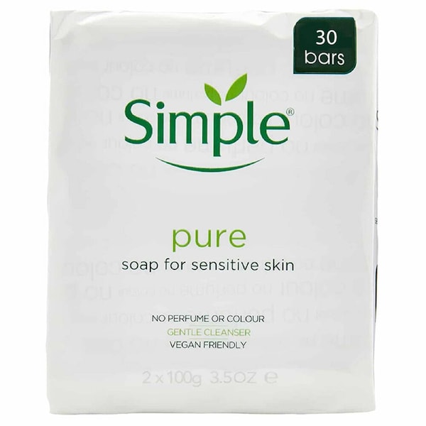 Simple Pure Soap Sensitive Skin 100g x 30 Bars Gentle Fragrance Free Cleanser