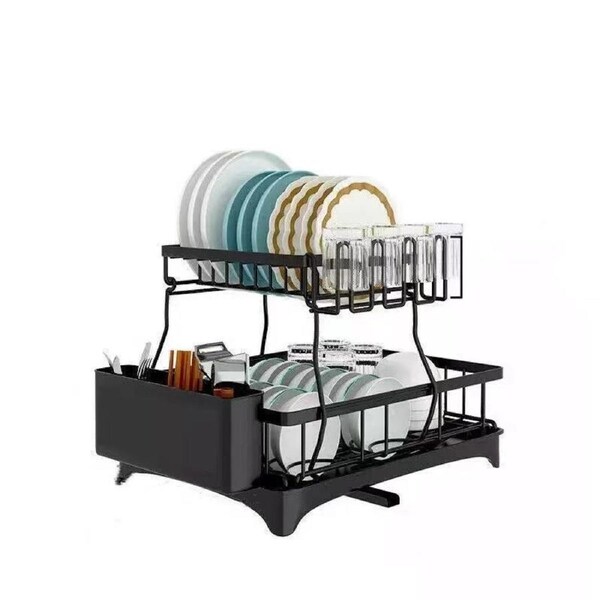 Kitchen Dish Cup Drying Rack Drainer Dryer Tray Holder Cutlery Organizer