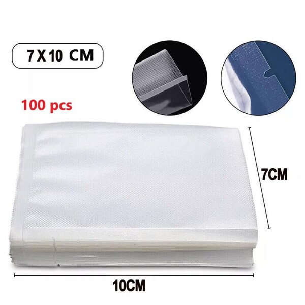 100pcs Vacuum Sealer Bags Precut Food Storage Heat Seal Cryovac Bags---7x10cm