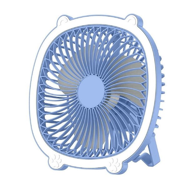 JOYBUY Mini USB Desk Fan with Remote – Quiet Rechargeable Fan for Bedroom or Office, Blue