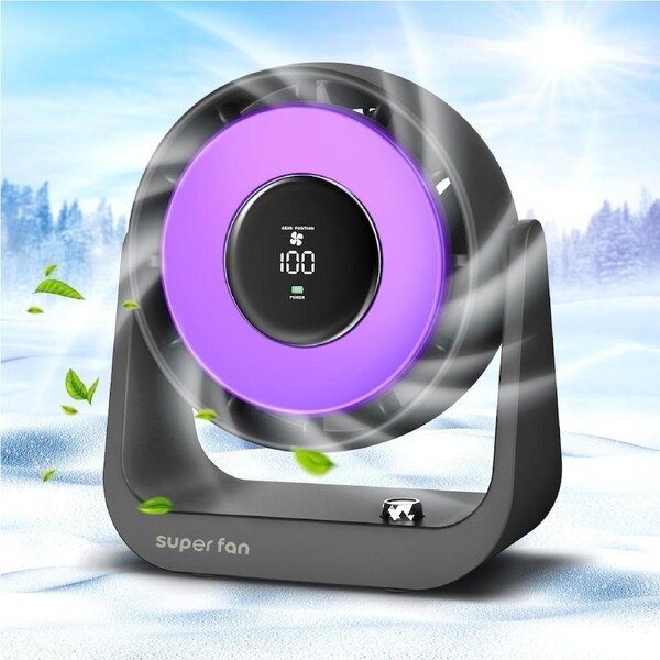 JOYBUY Smart Desktop Fan – Mini 100-Speed Digital Display Table Fan, Quiet Operation