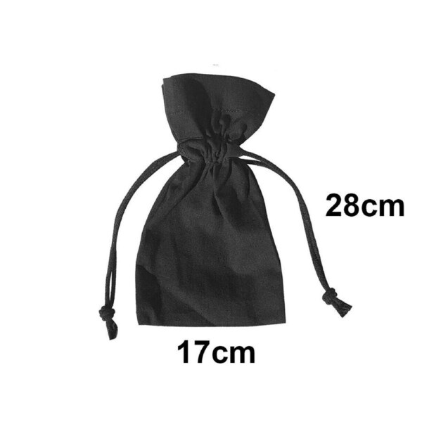 Calico Drawstring Bag Black Size 5GF- 28cmx17cm
