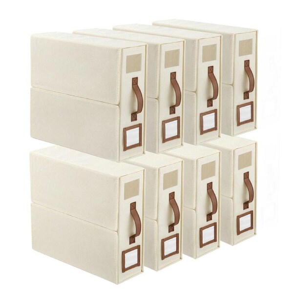 Bed Sheet Organiser 8 Pcs Set Bedding Blanket Fabric Storage Bin Box Container Folding Clothes Duvet Cover Linen Closet Wardrobe Folder Handle Window