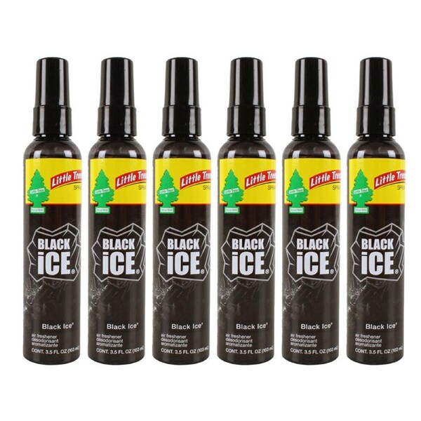 6PK Little Tree Pump Spray Car Air Freshener Fragrance 103ml Black Ice