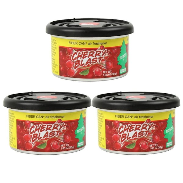 3PK Little Tree Fiber Can Car Air Freshener Fragrance 30g Cherry Blast