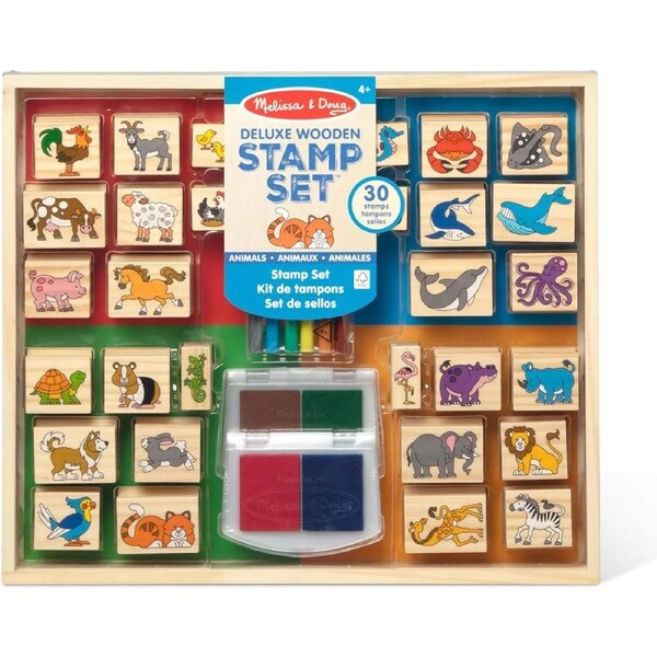 Melissa & Doug - Deluxe Wooden Stamp Set - Animals