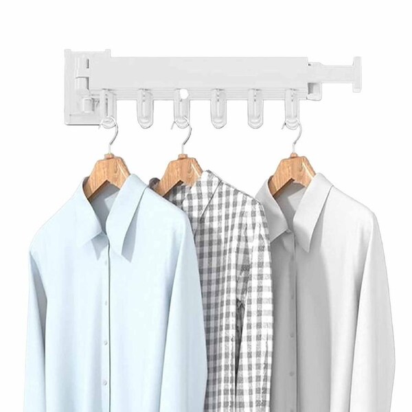 Folding Drying Rack Wall Mounted Telescopic Clothes Hanger